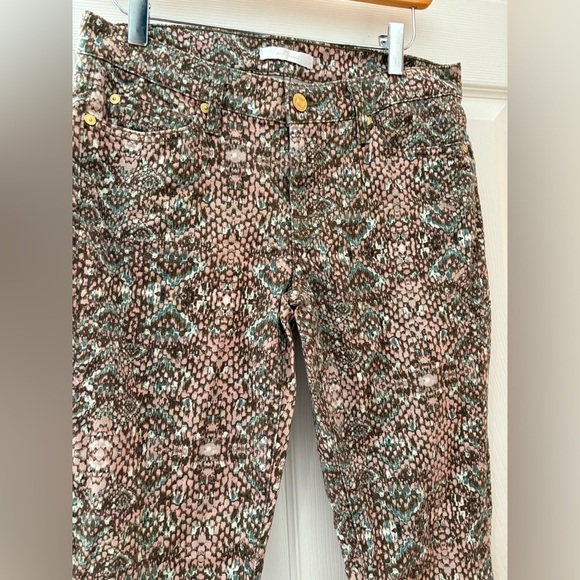 7 For all Mankind the skinny jeans in mosaic snake print size 28 pastel - Picture 9 of 16